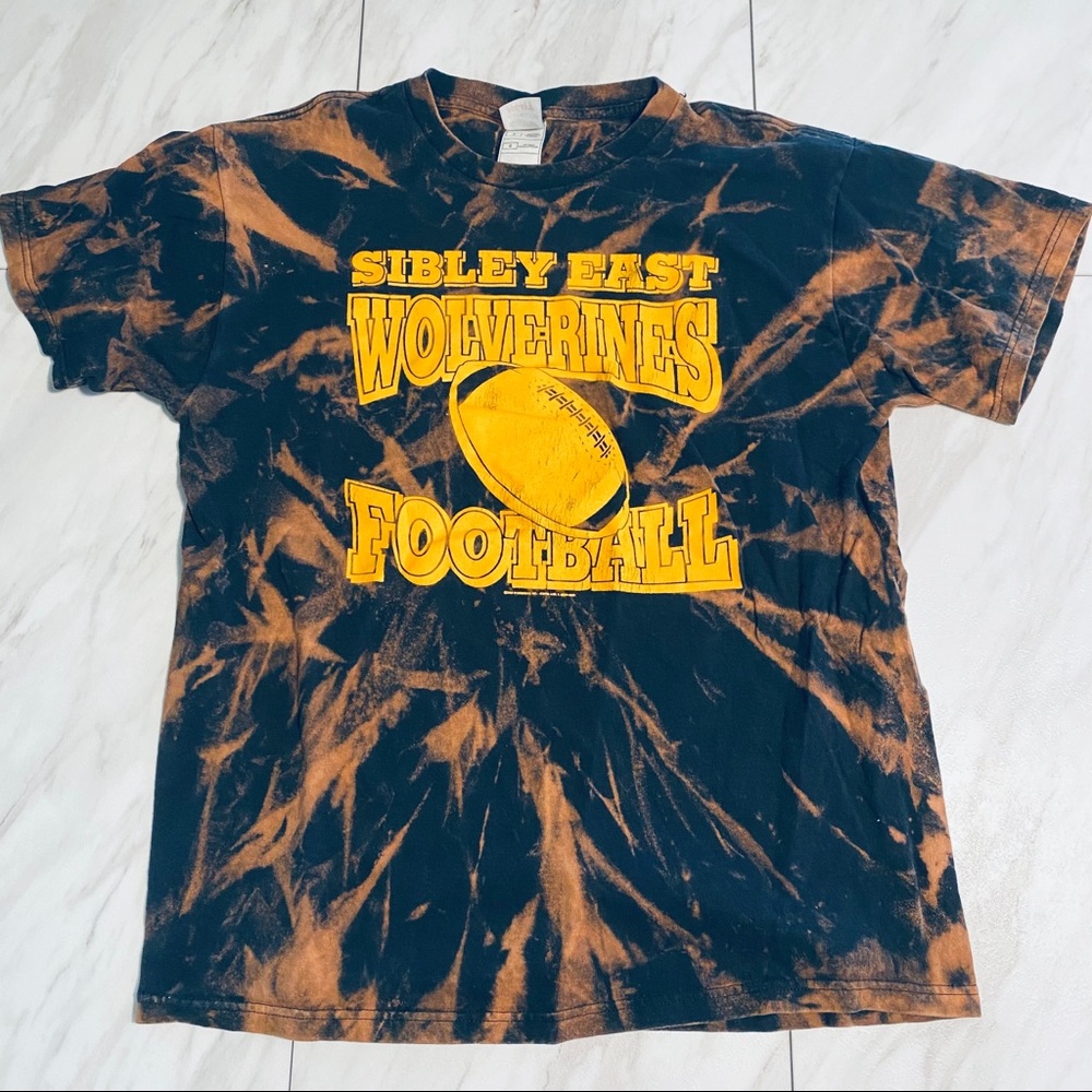 Vintage Custom Bleach Dye Football Shirt